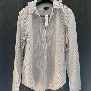 Ruffle stripped button up shirt